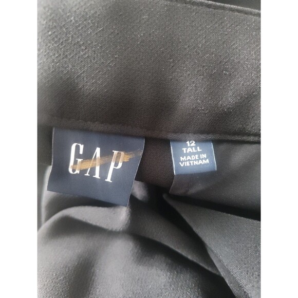 New Gap Tuxedo Pants 12 Tall 365 Mid Rise Satin Trim Straight Leg Trousers Black - Picture 6 of 8